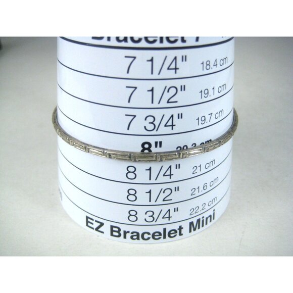 Vintage Sterling Silver Bangle Bracelet TH 8B Mexico Taxco 925 Greek Key - Picture 5 of 6